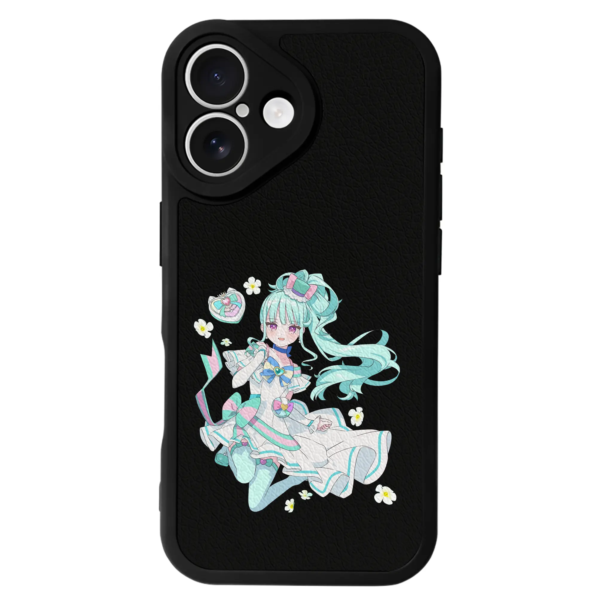 わんだふるぷりきゅあ グッズ 猫屋敷まゆ - IPhone 16シリーズ対応 ・ シリコンスマホケース ・ レザー調 ・ 高精度フィット ・ 耐衝撃 ・ ワイヤレス充電対応 ・ 精密カット